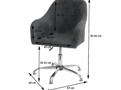 Silla de comedor MCW-L92, tela/textil gris oscuro