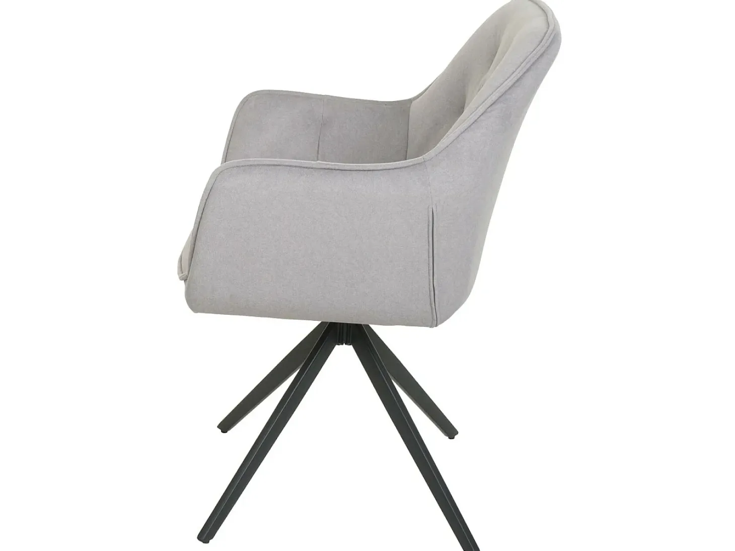 Silla de comedor MCW-L80 (juego de 6), gris claro