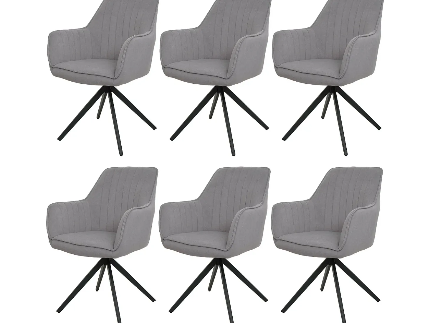 Silla de comedor MCW-L79 (juego de 6), gris claro