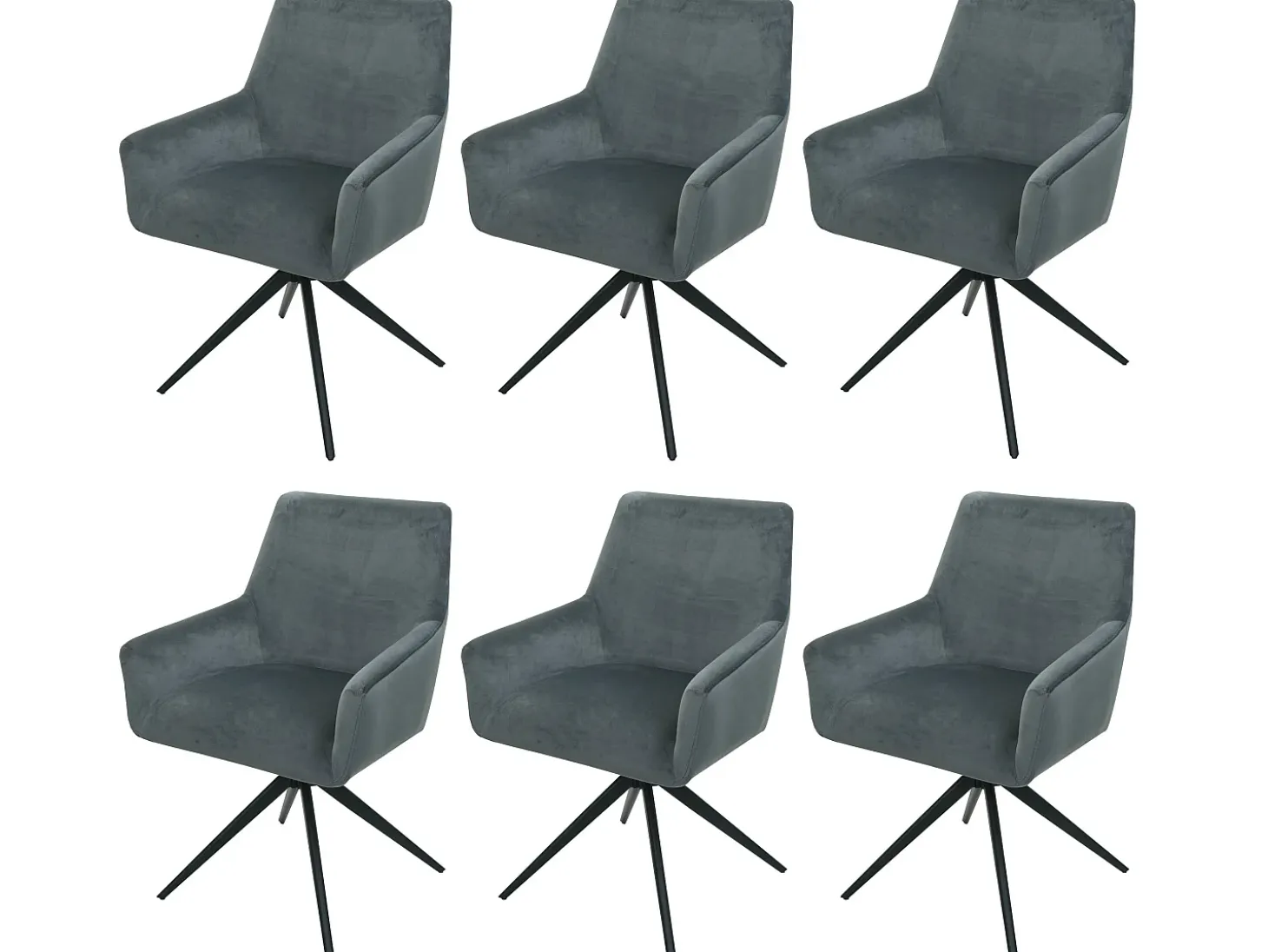 Silla de comedor MCW-L91 (juego de 6), gris oscuro