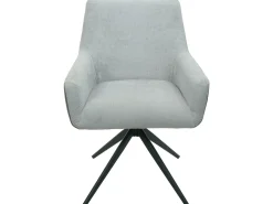 Silla de comedor MCW-L91 (set de 2), gris claro imitación cuero gris oscuro