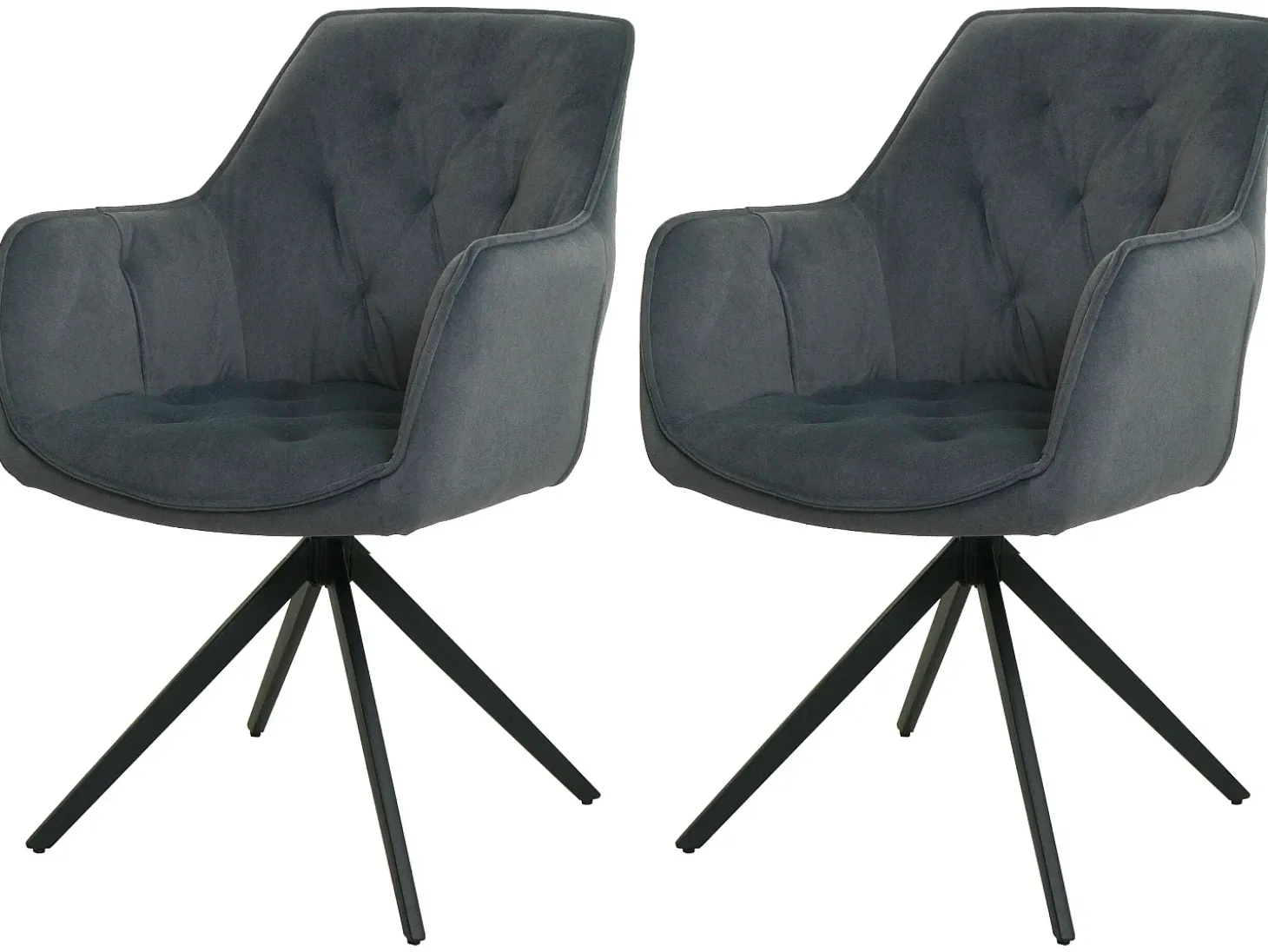 Silla de comedor MCW-L80 (set de 2), antracita