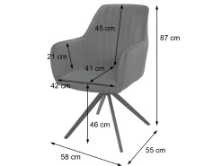 Silla de comedor MCW-L79 (set de 2), crema-beige