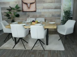 Silla de comedor MCW-L79 (set de 2), crema-beige