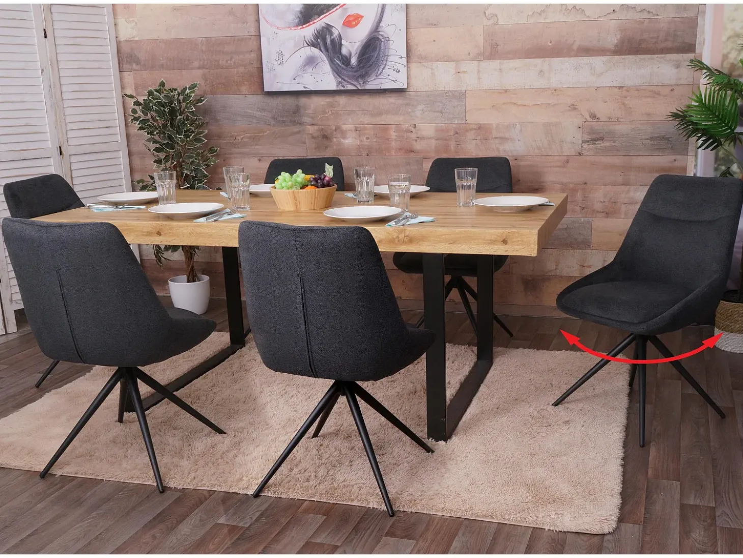Silla de comedor MCW-M65, antracita