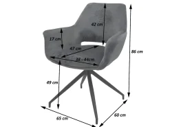 Silla de comedor MCW-M53, gris oscuro