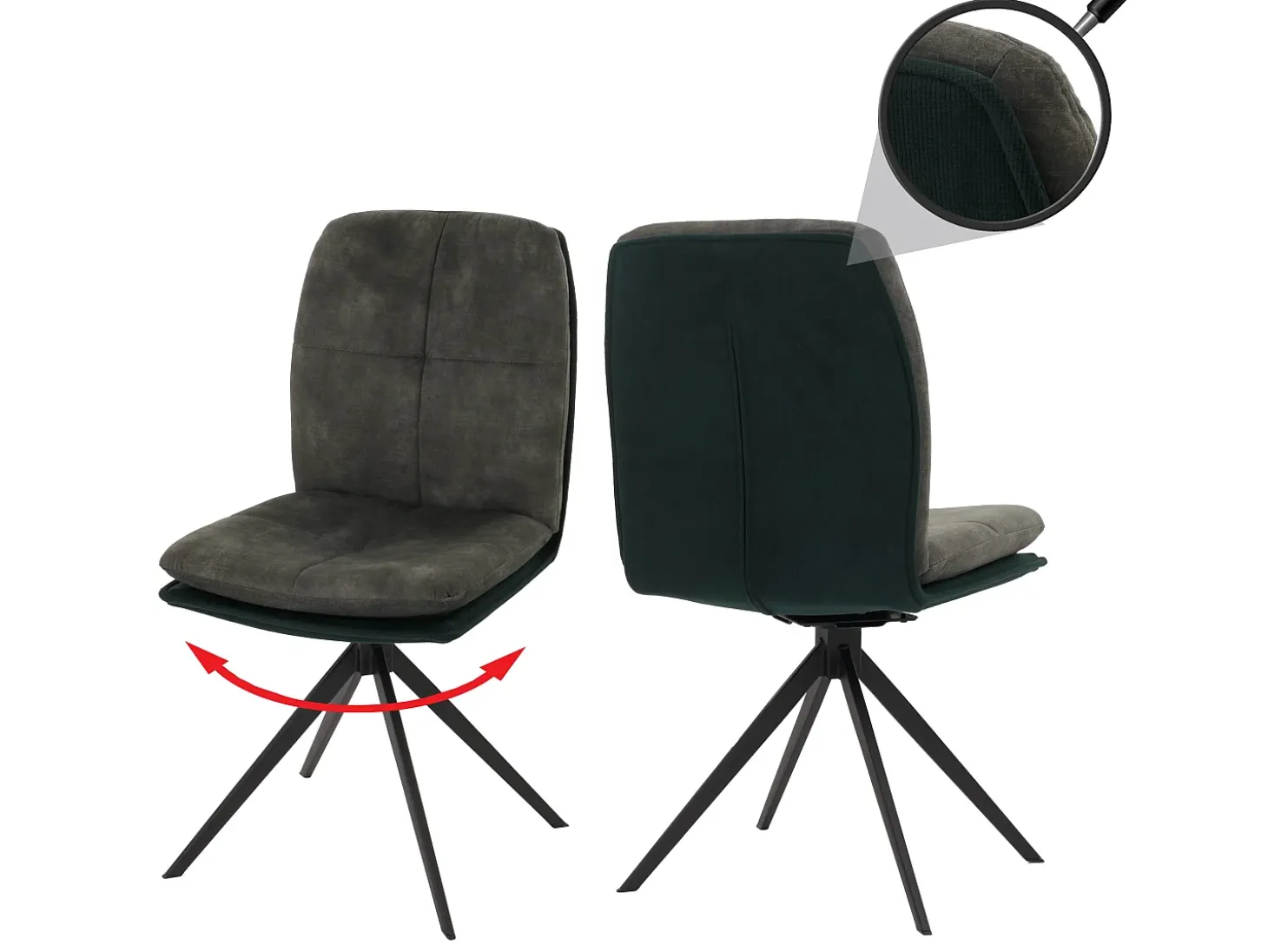Silla de comedor MCW-M68 (juego de 2), verde