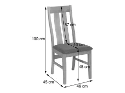 Silla de comedor MCW-M58 (juego de 6), estructura oscura, crema
