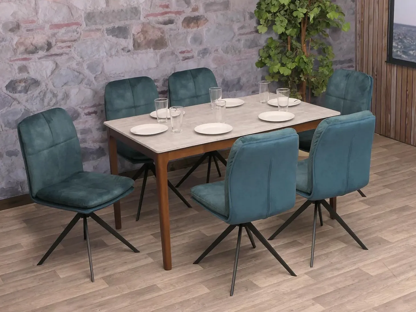 Silla de comedor MCW-M68 (juego de 2), azul