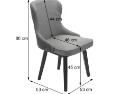 Silla de comedor MCW-M60 (set de 2), terracota-marrón