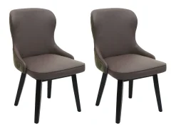 Silla de comedor MCW-M60 (set de 2), verde oscuro-gris