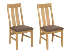 Silla de comedor MCW-M58 (set de 2), estructura color claro, topo