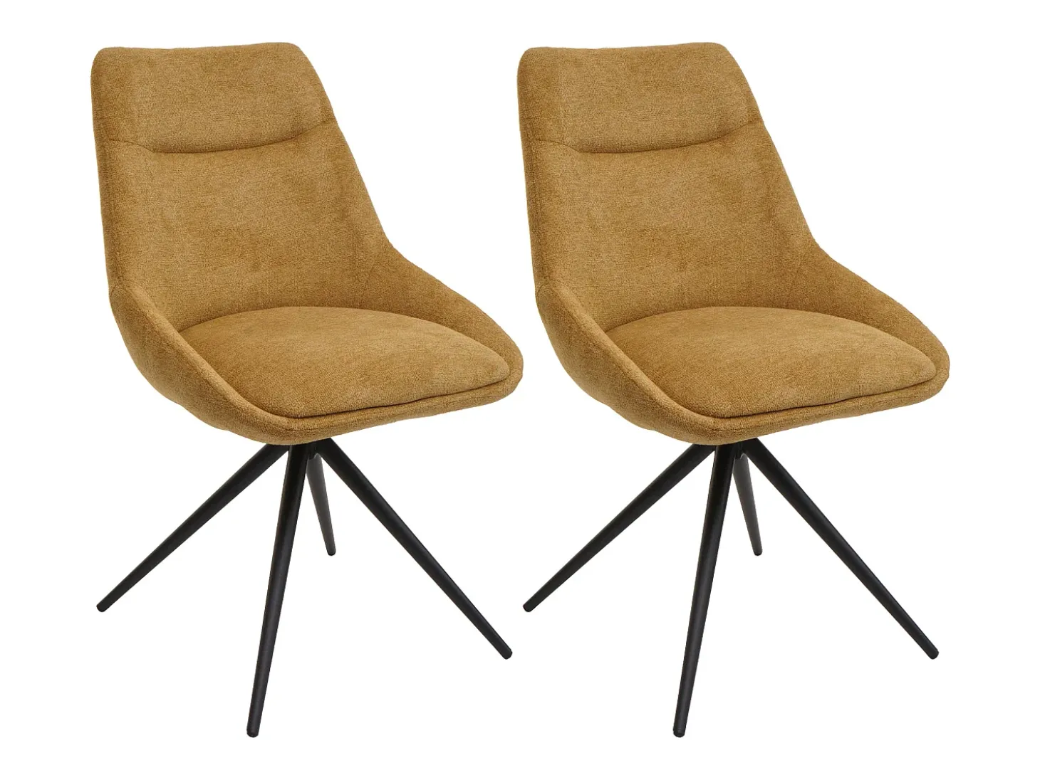 Silla de comedor MCW-M65 (set de 2), amarillo mostaza