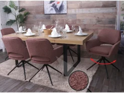 Silla de comedor MCW-N74 (juego de 6), marrón claro