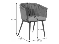 Silla de comedor MCW-N38 (juego de 6), cojín beige marrón claro