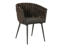 Silla de comedor MCW-N38 (juego de 6), marrón Cojín gris oscuro