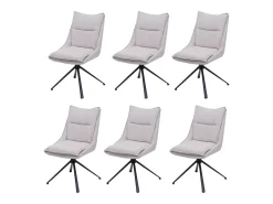 Silla de comedor MCW-N71 (juego de 6), crema-beige