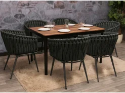 Silla de comedor MCW-N38 (juego de 6), antracita Cojín gris oscuro