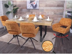 Silla de comedor MCW-N74 (juego de 6), amarillo ocre