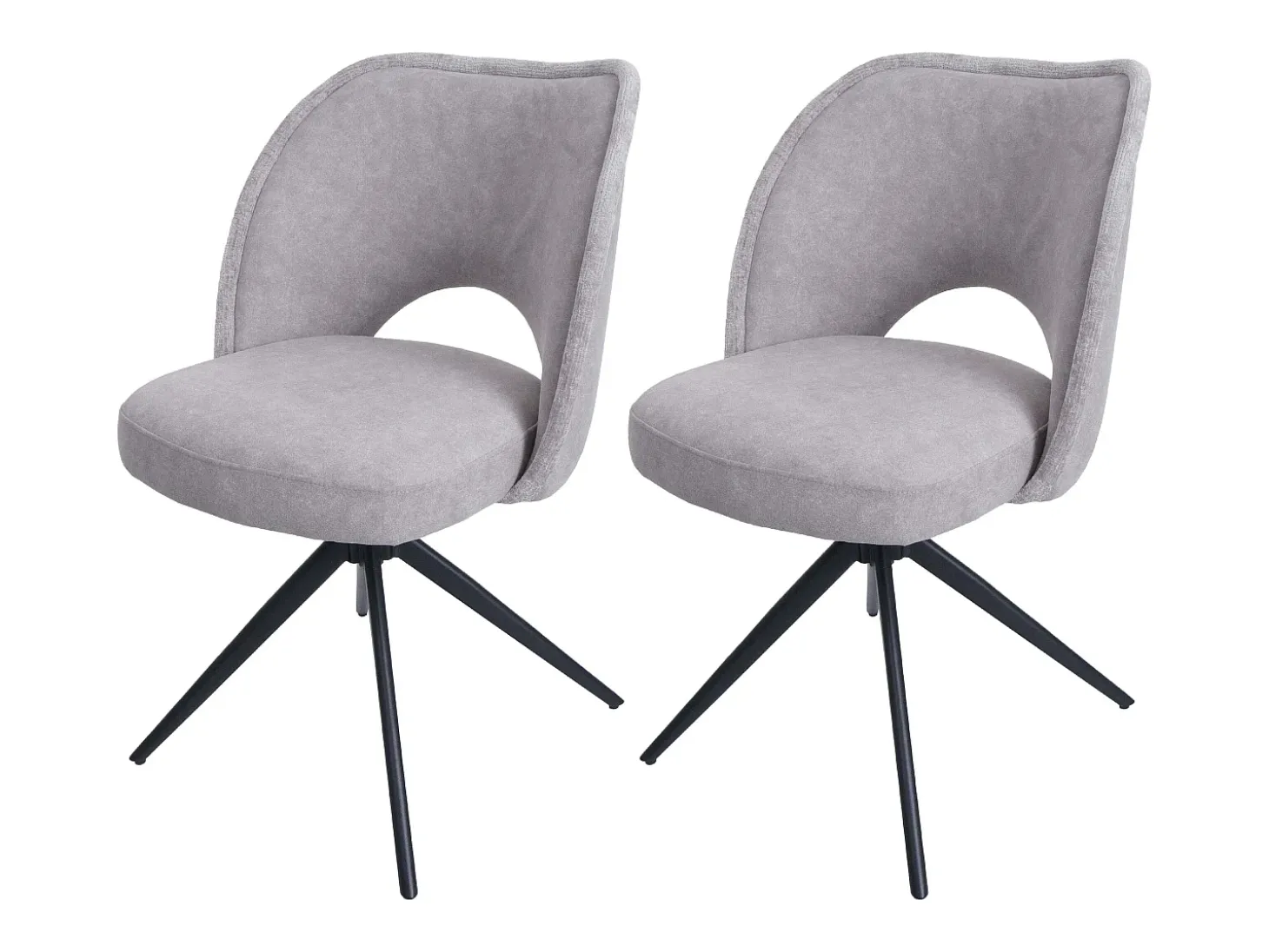 Silla de comedor MCW-N72 (set de 2), gris claro