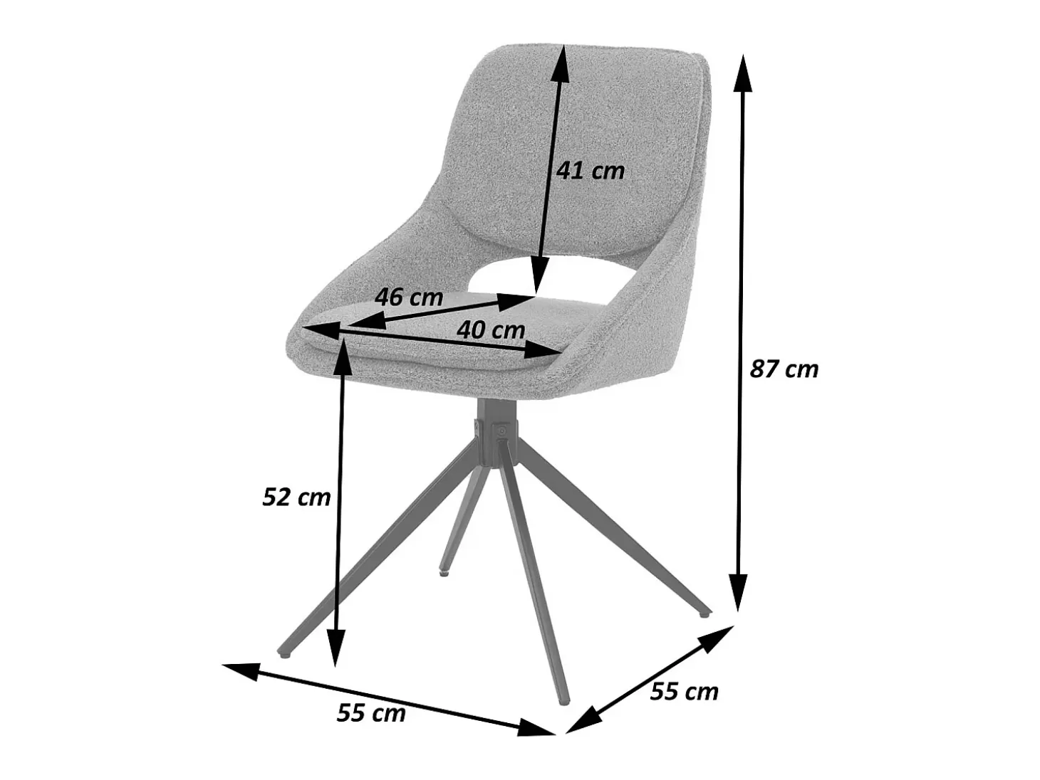 Silla de comedor MCW-N73 (set de 2), crema-beige