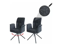 Silla de comedor MCW-N99 (set de 2), gris oscuro
