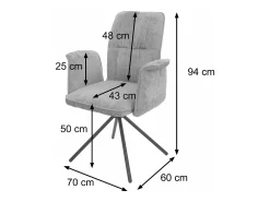 Silla de comedor MCW-N99 (set de 2), crema