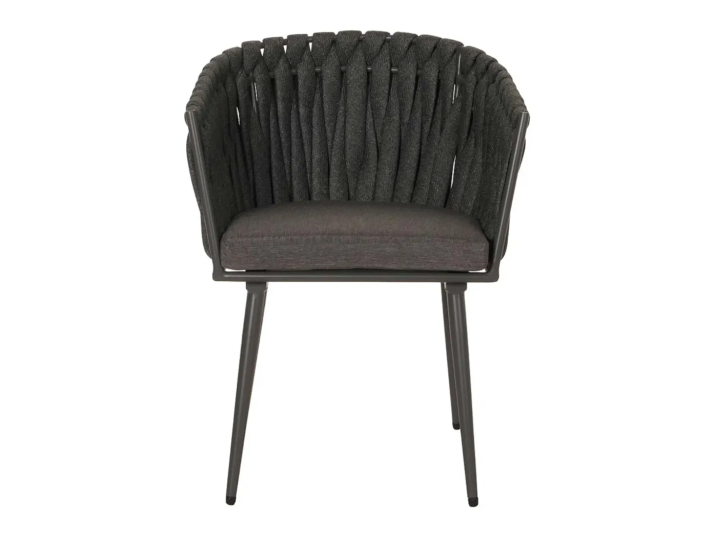 Silla de comedor MCW-N38 (set de 2), antracita Cojín gris oscuro