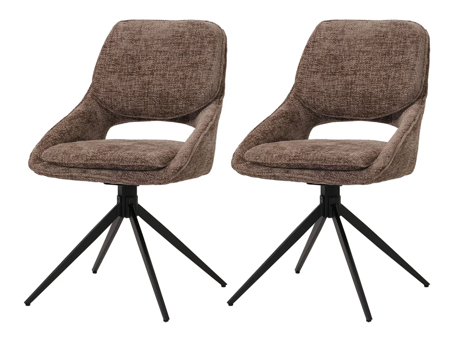 Silla de comedor MCW-N73 (set de 2), marrón