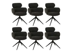 Silla de comedor MCW-O77 (juego de 6), antracita