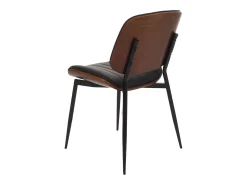 Silla de comedor MCW-O44 (juego de 6), aspecto nogal, negro