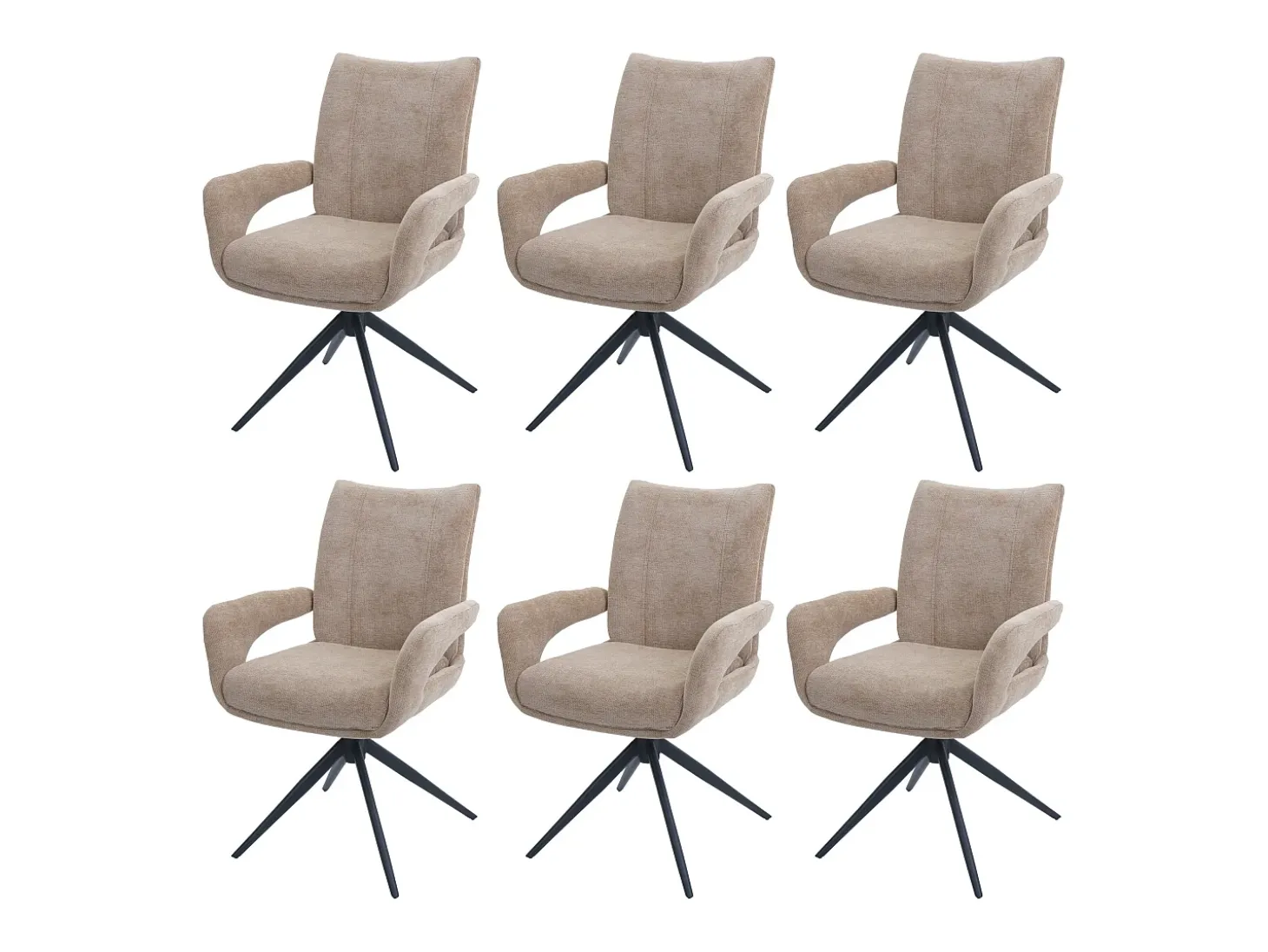 Silla de comedor MCW-O78 (juego de 6), marrón claro