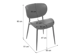Silla de comedor MCW-O45 (juego de 6), natural, blanco