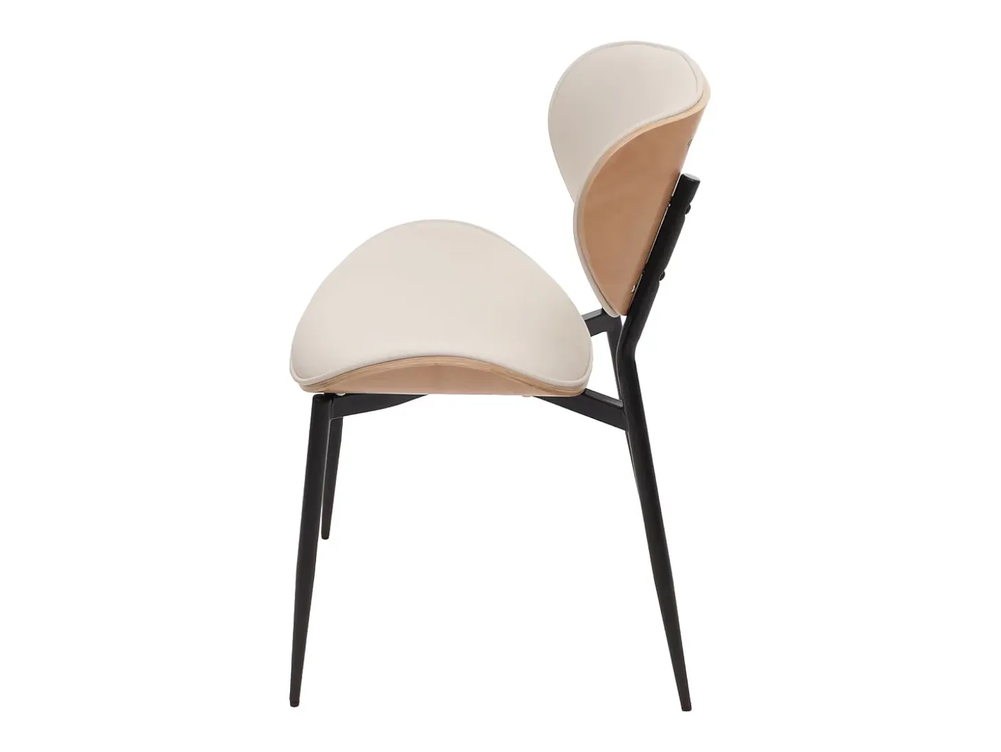 Silla de comedor MCW-O45 (juego de 6), natural, blanco