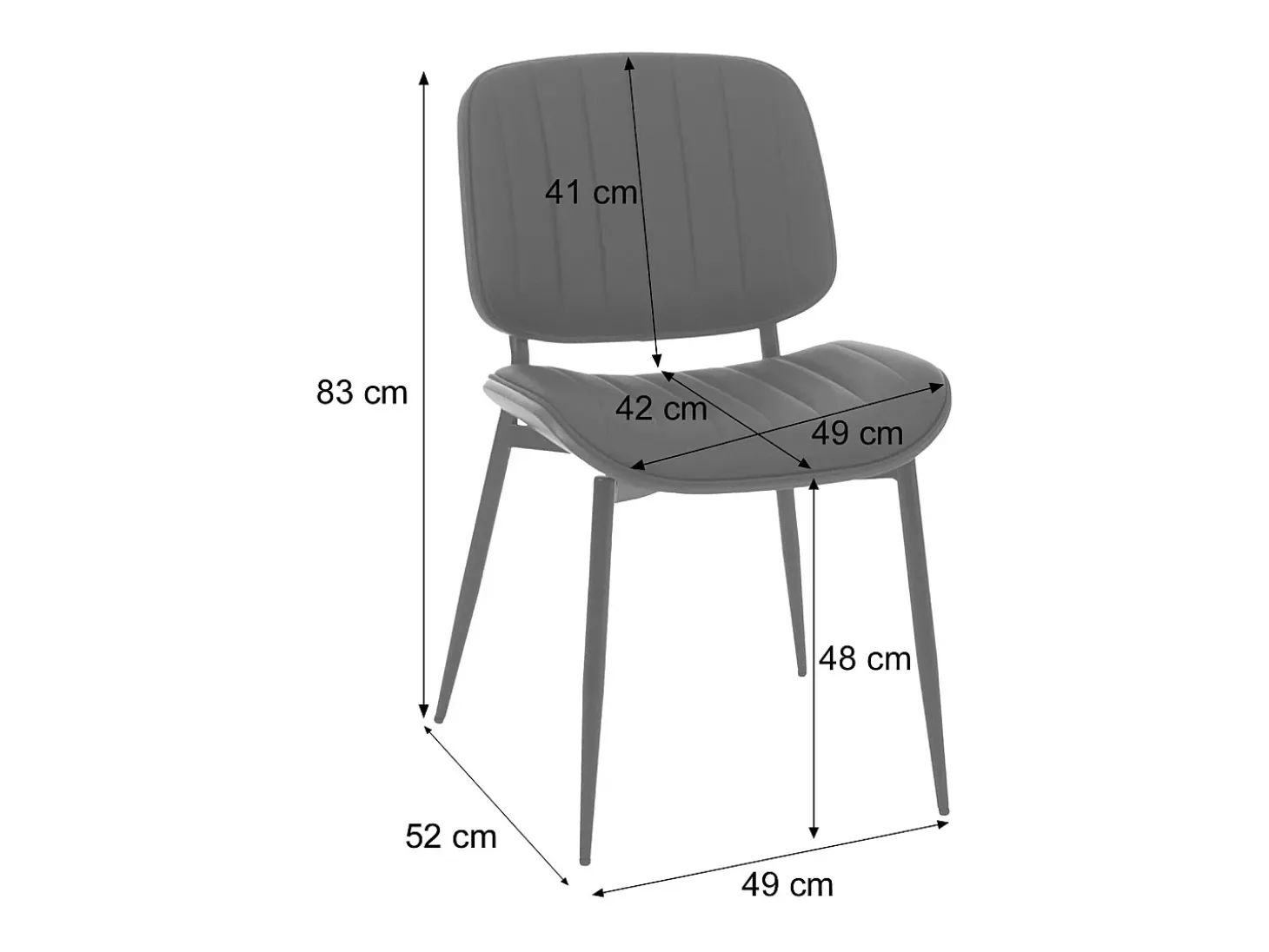 Silla de comedor MCW-O44 (juego de 6), natural, blanco