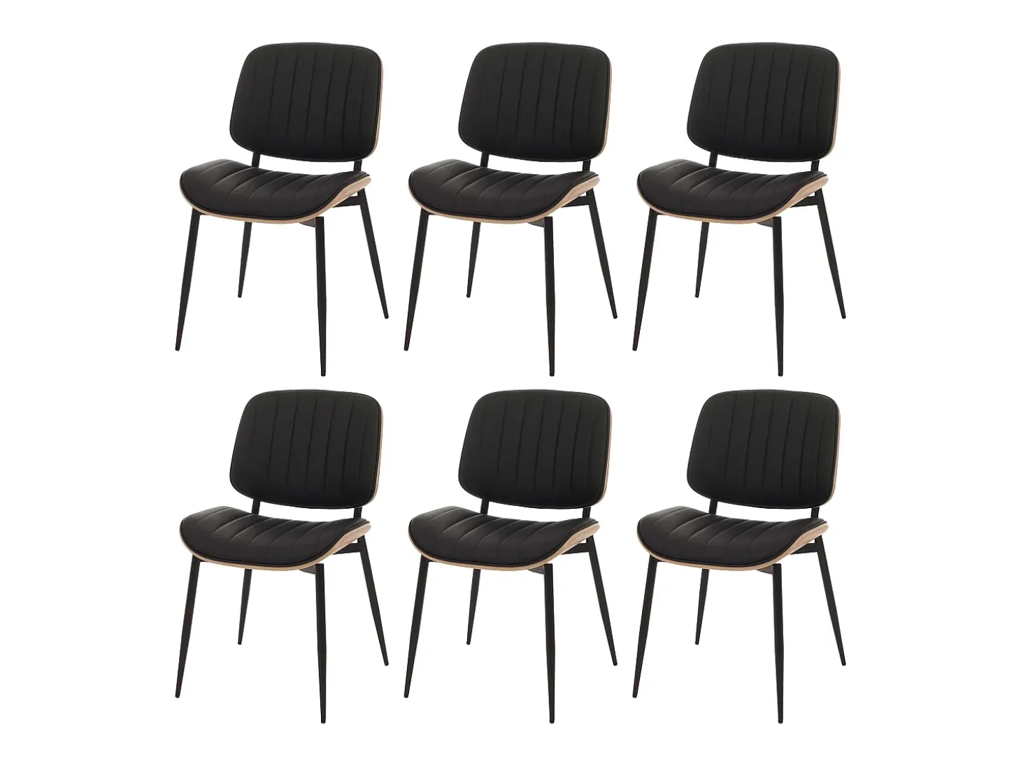 Silla de comedor MCW-O44 (juego de 6), natural, blanco