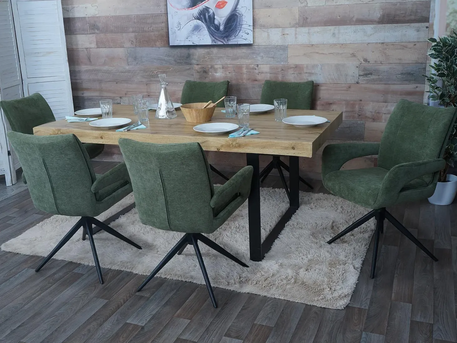 Silla de comedor MCW-O78 (juego de 6), verde