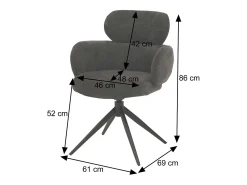 Silla de comedor MCW-O77 (juego de 6), marrón claro