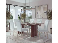 Silla de comedor MCW-O66 (juego de 6), blanco