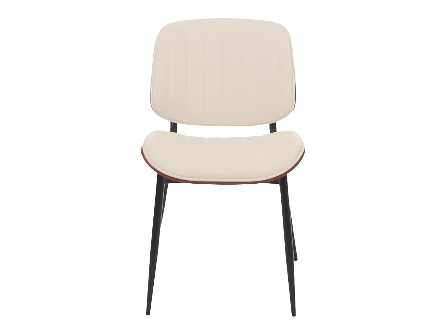 Silla de comedor MCW-O44 (juego de 6), aspecto nogal, blanco