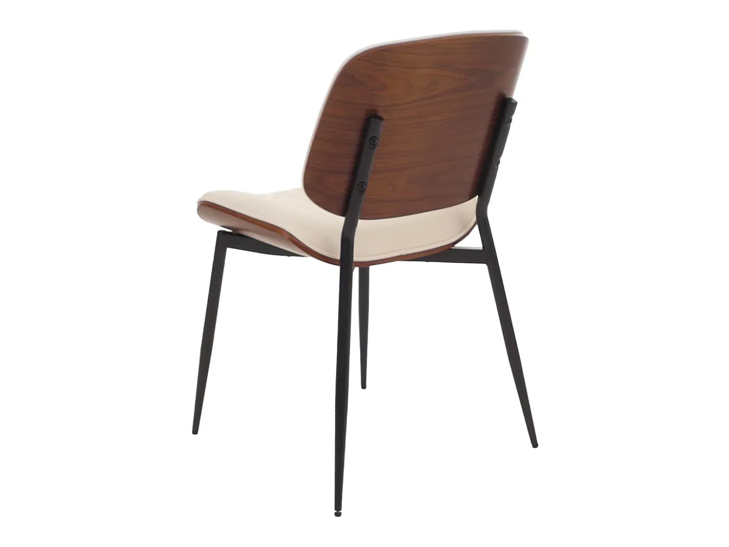 Silla de comedor MCW-O44 (juego de 6), aspecto nogal, blanco
