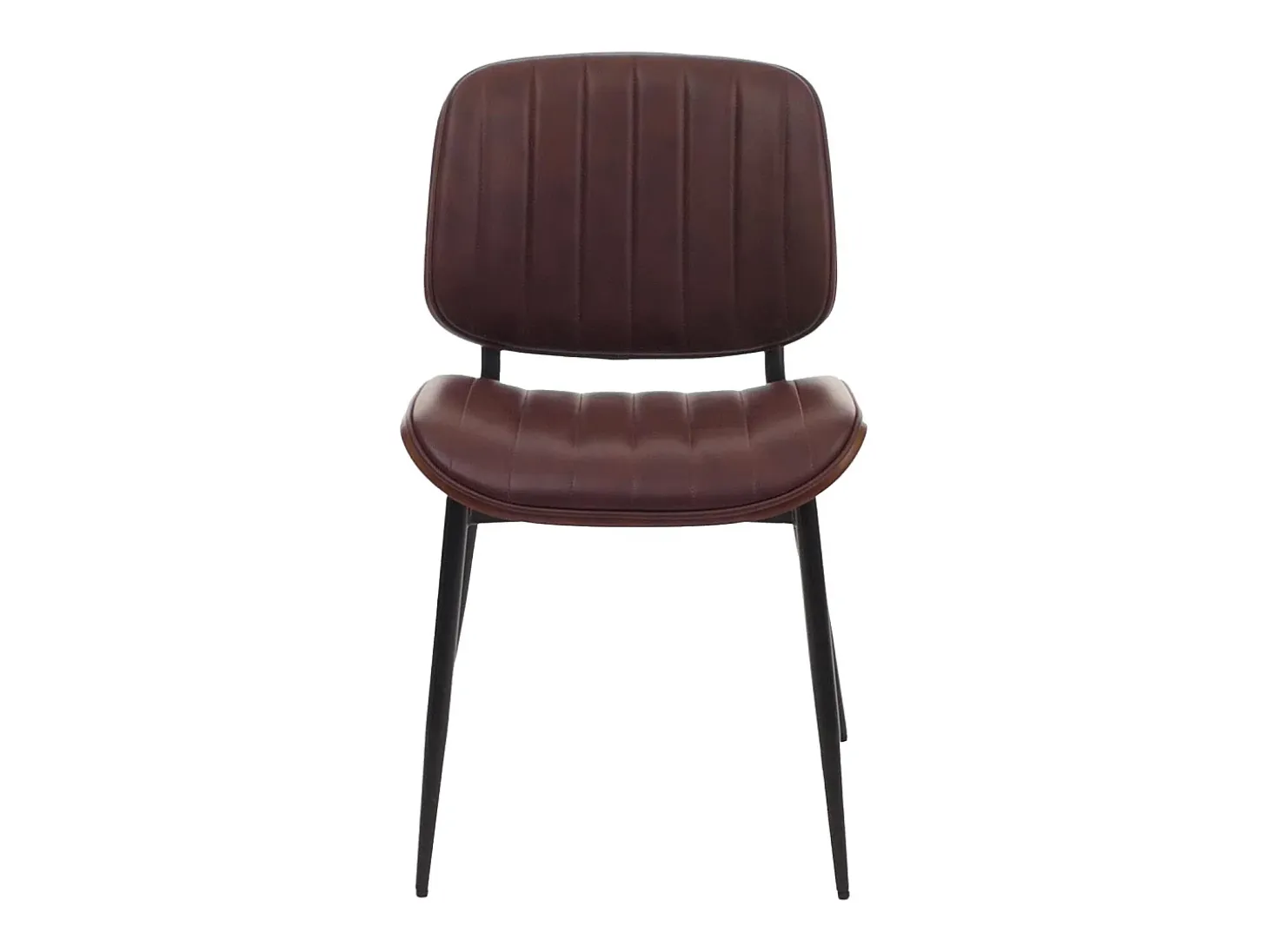 Silla de comedor MCW-O44 (juego de 6), aspecto nogal, marrón vintage
