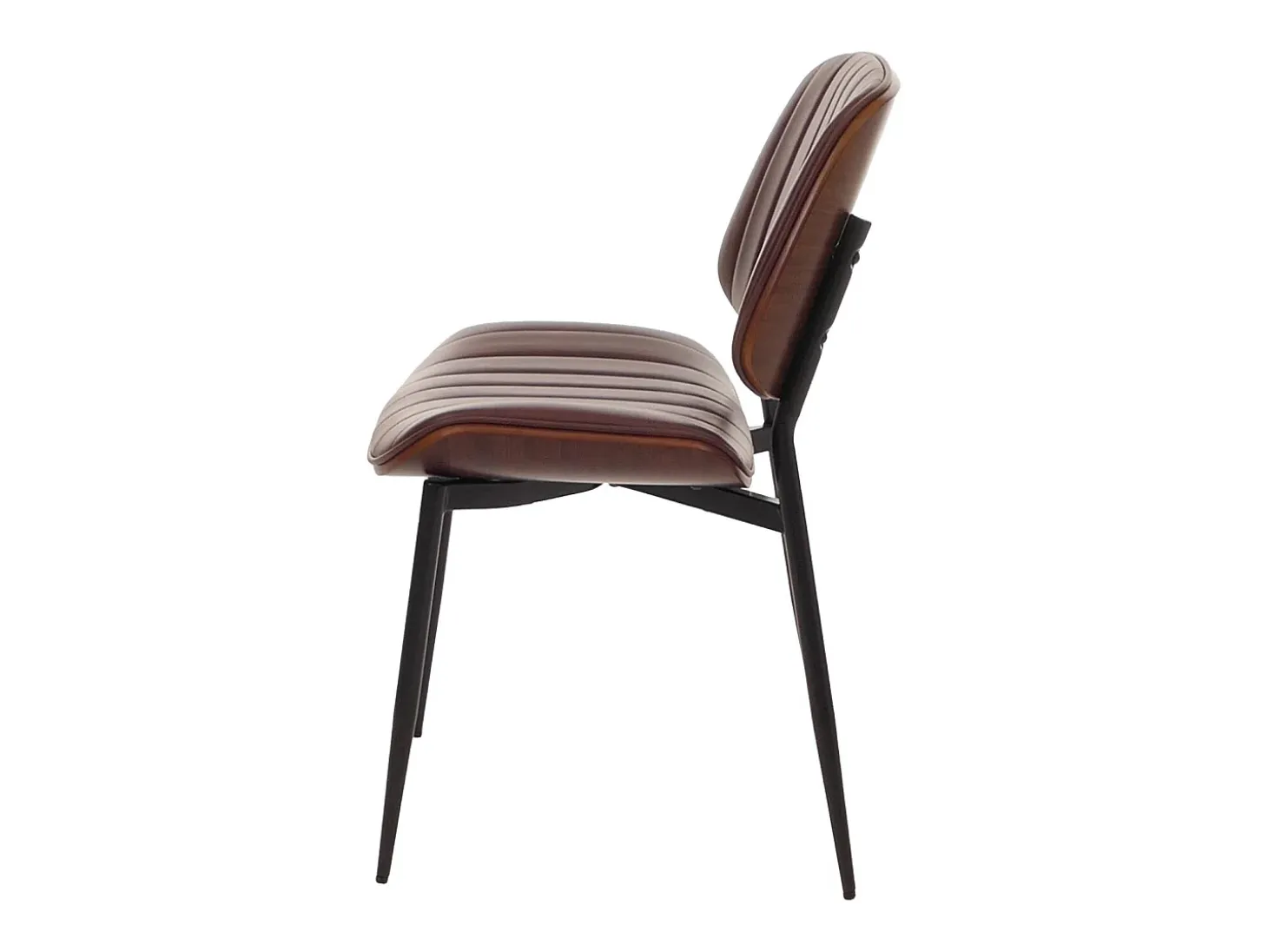 Silla de comedor MCW-O44 (juego de 6), aspecto nogal, marrón vintage
