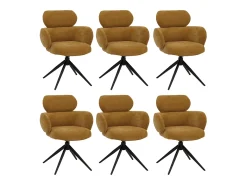 Silla de comedor MCW-O77 (juego de 6), amarillo mostaza