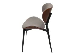 Silla de comedor MCW-O45 (juego de 2), aspecto nogal, gris claro