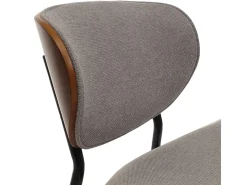 Silla de comedor MCW-O45 (juego de 2), aspecto nogal, gris claro
