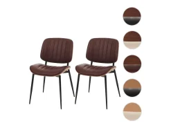 Silla de comedor MCW-O44 (set de 2), natural, vintage marrón