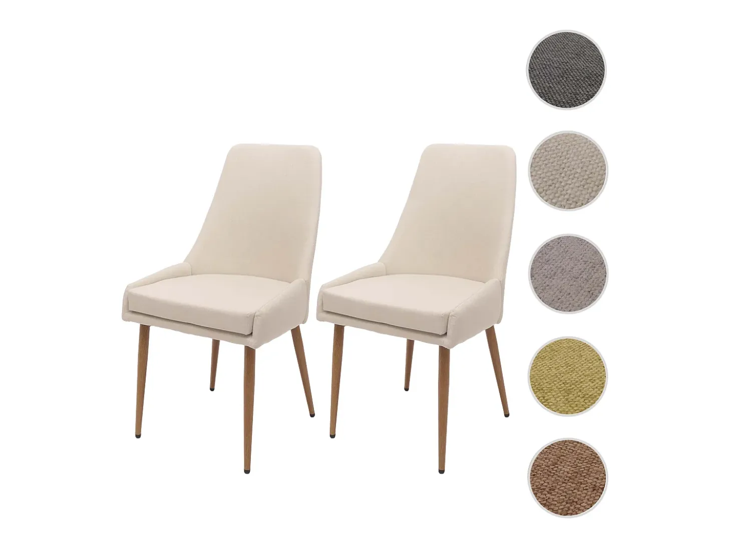 Silla de comedor MCW-O27 (set de 2), beige
