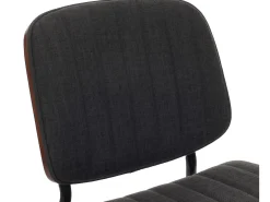 Silla de comedor MCW-O44 (set de 2), aspecto nogal, gris oscuro