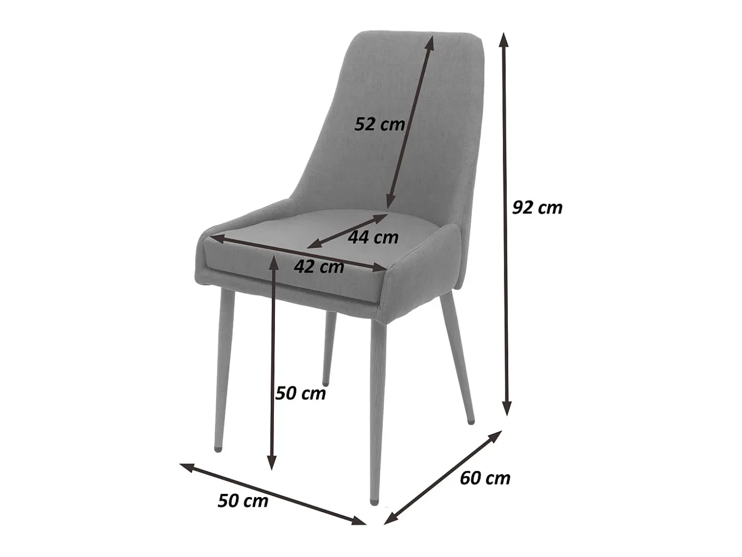 Silla de comedor MCW-O27 (set de 2), marrón